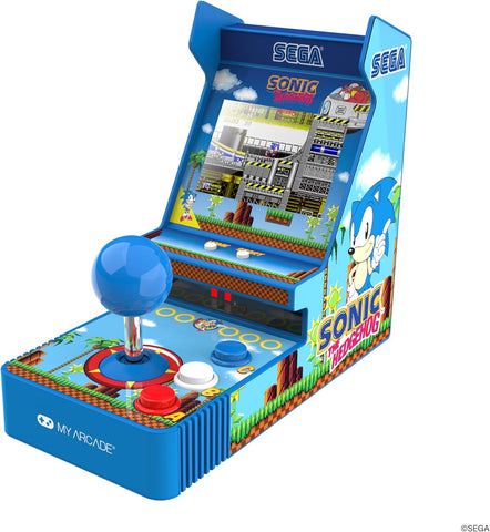 My Arcade Sonic Joystick Player: Sonic The Hedgehog Retro Game Console, 2 Games in 1, Sega Classic Arcades, 3.5" Full Color Display