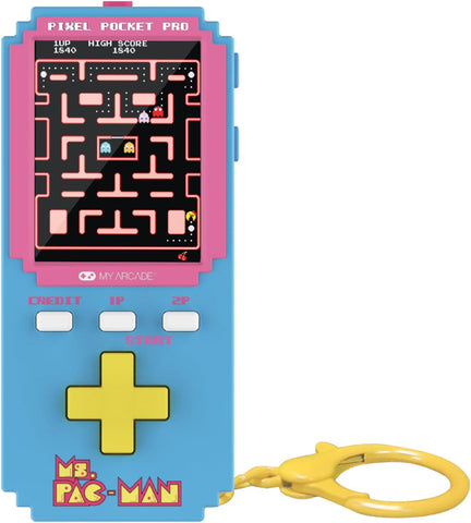 My Arcade Ms. Pac-Man Pixel Pocket Pro: Officially Licensed Ms. Pac-Man Video Game, Portable Keychain Arcade