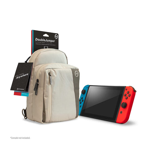 Hyperkin Let's Game Anywhere "DoubleJumper" Hybrid Sling Bag/Backpack for Nintendo Switch/Switch OLED Console and Accessories - White