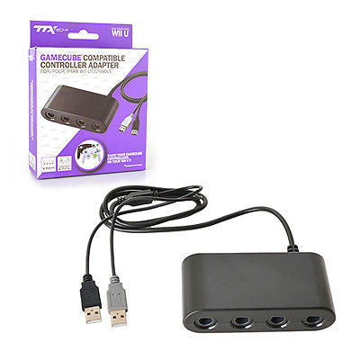 TTX Tech Nintendo Wii U 4 Port GC GameCube Controller Adapter