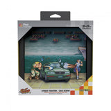 Pixel Frames Capcom Street Car Boat Scene 9x9 inches Shadow Box Art - Officially Licensed