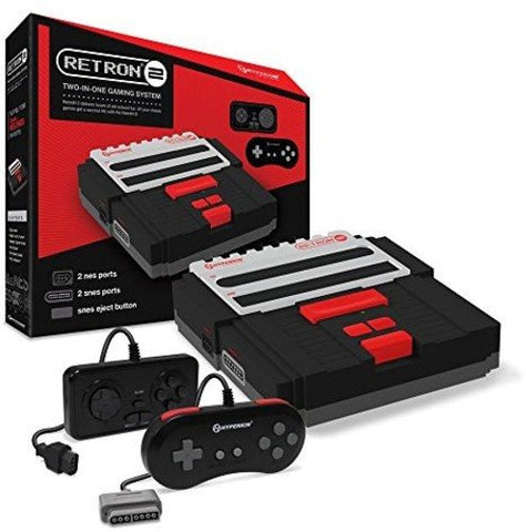 RetroN 2 2in1 Super Nintnedo SNES & NES Retro Video Game Twin Console - Black