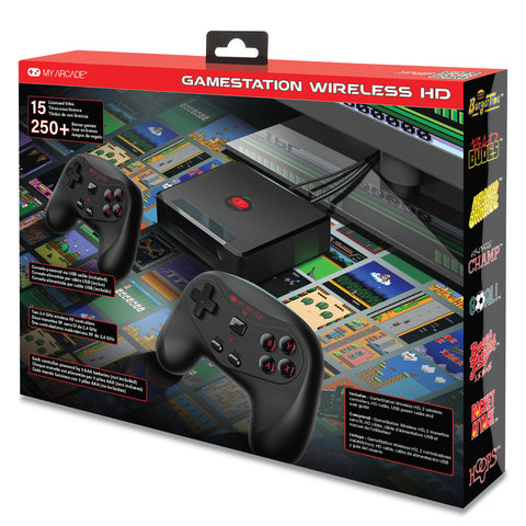 My Arcade GameStation Wireless HD Plug 'N Play Video Game System 250+ Videos Games including Officially Licensed Data East and Jaleco Titles