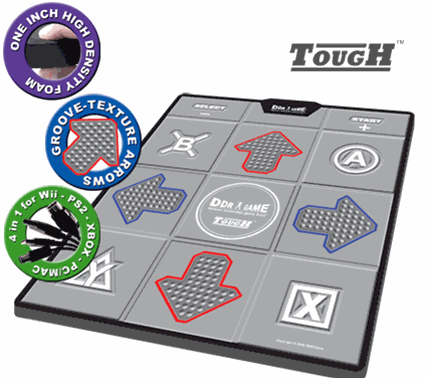 DDR Tough Curl Resistant Groove Texture HD Super Deluxe Dance Pad - Wii, PS1/PS2, Xbox, PC/Mac