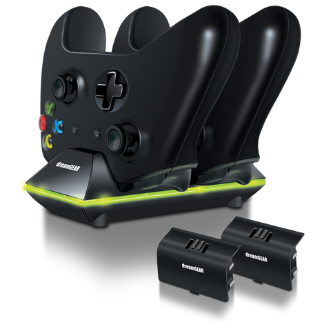 dreamGEAR Xbox One Dual Charge Dock Includes 2 Rechargeable Battery Packs