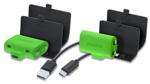 dreamGEAR Charge Kit 2x Rechargeable Battery Packs + Charge Cable for Xbox Series X/S & Xbox One Controllers