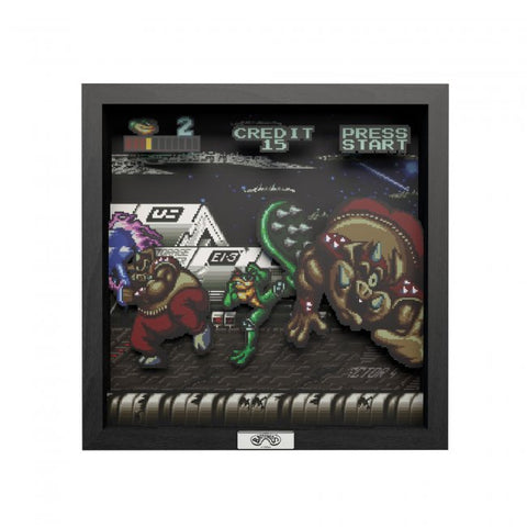 Pixel Frame Battletoads Big Bad Boot 9x9 Shadow Box Art - Officially Licensed by Rare Ltd.