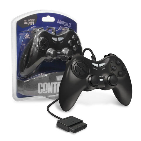 Armor3 Wired Game Controller for PS2 - Black