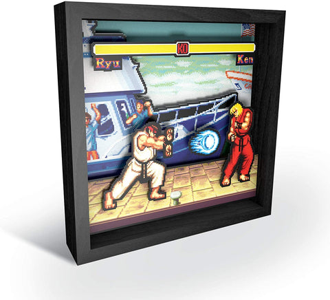 Pixel Frames Capcom Street Fighter Boat Scene 9x9 inches Shadow Box Art - Officially Licensed