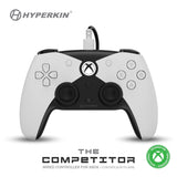 Hyperkin The Competitor Wired Controller White For Xbox One, Xbox Series S/X, & PC - Officially Licensed by Xbox