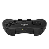 Retro-Bit SEGA Saturn® 2.4GHz Wireless Pro Controller for Sega Saturn, Sega Genesis Mini, Switch, PC, Mac - Includes 2 Receivers - Black