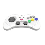 Retro-Bit SEGA Saturn® 2.4GHz Wireless Pro Controller for Sega Saturn, Sega Genesis Mini, Switch, PC, Mac - Includes 2 Receivers - White