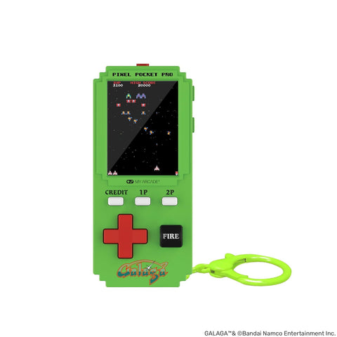 My Arcade Galaga Pixel Pocket Pro: Officially Licensed Galaga Video Game, Portable Keychain Arcade