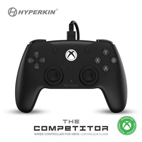 Hyperkin The Competitor Wired Controller Black For Xbox One, Xbox Series S/X, & PC - Officially Licensed by Xbox