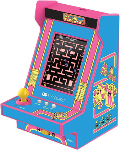 My Arcade Ms. Pac-Man Nano Player Pro - 4.8" Fully Playable Portable Mini Arcade Machine, 2.4" Screen Color Display