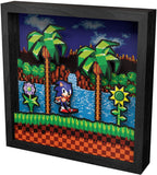 Pixel Frames Sonic The Hedgehog Idle Pose 9x9 Shadow Box Art - Officially Licensed