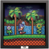 Pixel Frames Sonic The Hedgehog Idle Pose 9x9 Shadow Box Art - Officially Licensed