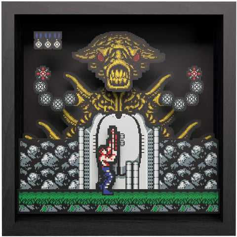 Pixel Frames Contra NES 9x9 inches Shadow Box Art - Officially Licensed