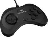 Retro-Bit Official Sega Saturn Controller Pad for PC, Mac, Steam, RetroPie, Raspberry Pi - USB Port - Black