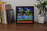 Pixel Frames Sonic The Hedgehog Idle Pose 9x9 Shadow Box Art - Officially Licensed