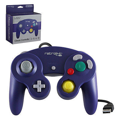 Retro-Link Nintendo GameCube Wired USB Controller for PC / Mac - Purple