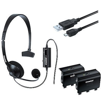 dreamGEAR Essentials Gaming Starter Kit for Xbox One Headset Batteries USB Cable