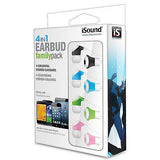 iSound 4in1 Color Stereo Earbuds Earphones - Pink, Blue, Green, & Black