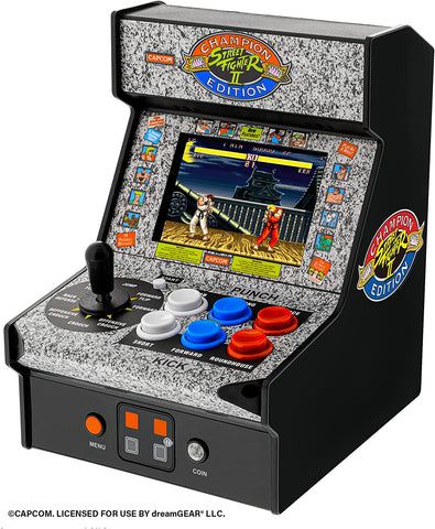 My Arcade Street Fighter 2 Champion Edition Micro Player-Fully Playable, Includes CO/VS Link for Multiplayer Action, 7.5 Inch Collectible