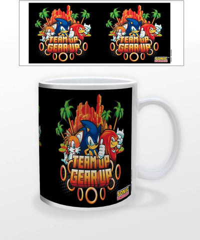 Pyramid America - Sonic - Team Up, Gear Up 11 oz. Mug - Unique Ceramic Cup for Coffee, Cocoa & Tea Drinkers - Chip Resistant & Printed Both Sides