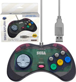 Retro-Bit Official Sega Saturn Controller Pad - USB Port - Slate Gray for PC/Mac/Steam/RetroPie/Raspberry Pie