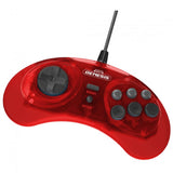 Retro-Bit Official Sega Genesis USB Controller 8-Button Arcade Pad for Sega Genesis Mini, Switch, PC, Mac, Steam, RetroPie, Raspberry Pi - Red