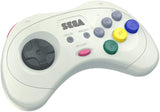 Retro-Bit Official Sega Saturn 2.4 GHz Wireless Controller 8-Button Arcade Pad for Sega Saturn, Sega Genesis Mini, Switch, PS3, PC, Mac - White