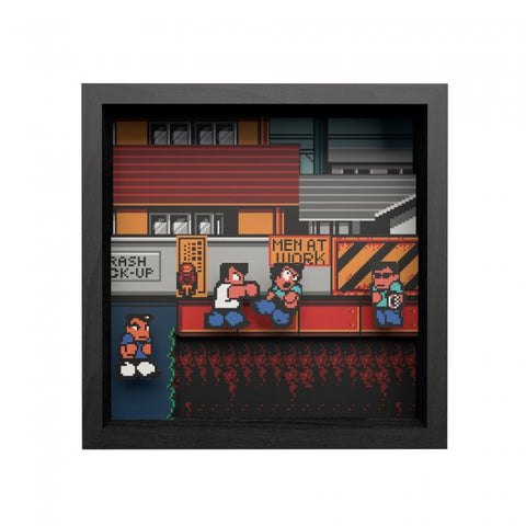 Pixel Frame River City Ransom: Rivals at Work 9x9 Shadow Box Art - Officially Licensed Arc System Works