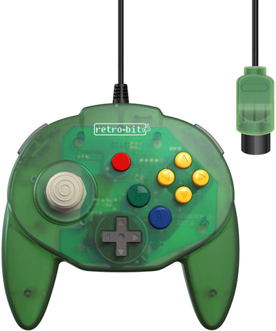 Retro-Bit Tribute 64 Controller for Nintendo N64 - Original Port - Forest Green