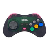 Retro-Bit Official Sega Saturn 2.4 GHz Wireless Controller 8-Button Arcade Pad for Sega Saturn, Sega Genesis Mini, Nintendo Switch, PS3, PC, Mac - Slate Gray