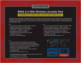 Retro-Bit Official Sega Genesis BIG6 2.4 GHz Wireless Controller 6-Button Arcade Pad for Sega Genesis, PC, Mac & other USB-Enable Devices - Includes 2 Receivers & Storage Case