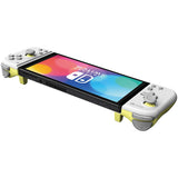 HORI Split Pad Compact Ergonomic Controller for Handheld Mode (Light Gray & Yellow) for Nintendo Switch and Switch OLED - Officially Licensed by Nintendo