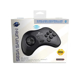 Retro-Bit Official Sega Saturn Bluetooth Controller 8-Button Arcade Pad for Nintendo Switch, PC, Mac, Steam - Black