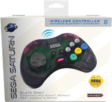 Retro-Bit Official Sega Saturn Bluetooth Controller 8-Button Arcade Pad for Nintendo Switch, PC, Mac, Steam - Slate Grey