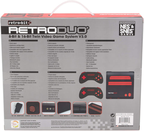 Retro-Bit RetroDuo 8-Bit & 16-Bit Twin Video Game System V3.0 2-in