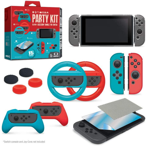 Armor3 Party Kit Starter Accessory Kit Bundle for Nintendo Switch