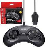 Retro-Bit Official Sega Genesis Controller 6-Button Arcade Pad - Original Port - Black