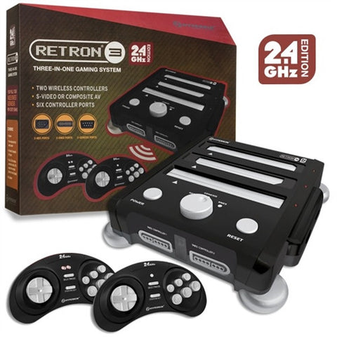 RetroN 3 NES, SNES, Sega Genesis Video Game Console 2.4 GHz Edition - Black