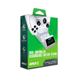 Hyperkin Armor3 Dual Controller Charger with 2x Rechargeable Battery Station for Xbox Series X/Xbox One (White, Black)