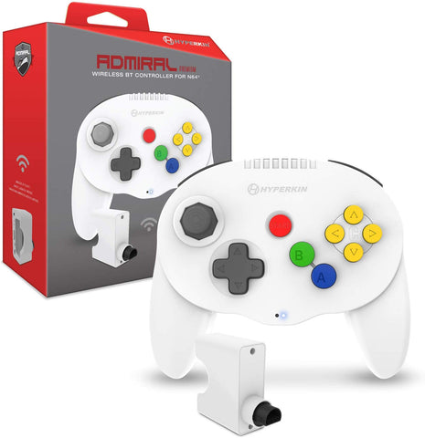 Hyperkin "Admiral" Premium BT Wireless Controller for Nintendo 64 (N64) - White