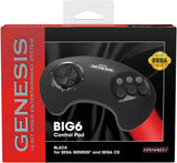 Retro-Bit Official Sega Genesis BIG6 Controller 6-Button Arcade Pad for Sega Genesis - Original Port