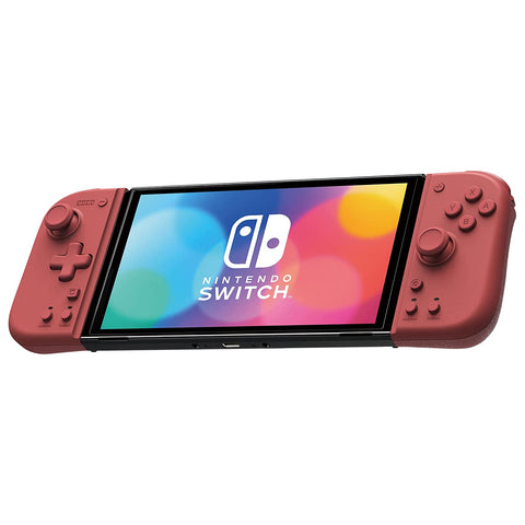 HORI Split Pad Compact Ergonomic Controller for Handheld Mode (Apricot Red) for Nintendo Switch/Switch OLED - Officially Licensed by Nintendo