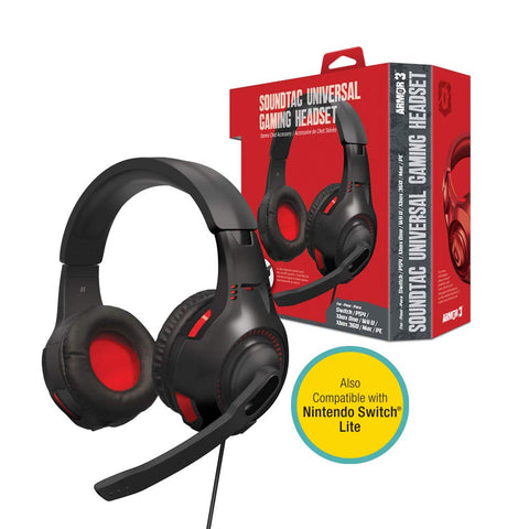 Armor3 "SoundTac" Universal Gaming Headset for Nintendo Switch/Nintendo Switch Lite/PS4/ Xbox One/Wii U/PC/ Mac
