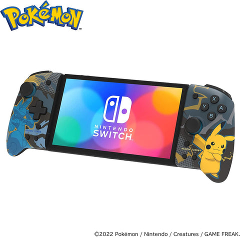 Hori Split Pad Pro Controller Ergonomic Controller for Handheld Mode for Nintendo Switch/Switch OLED - Pikachu & Lucario - Officially Licensed by Nintendo & Pokémon
