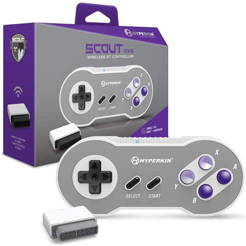 - Hyperkin "Scout" Premium BT Bluetooth Controller for SNES/PC/Mac/Android (Includes Wireless Adapter